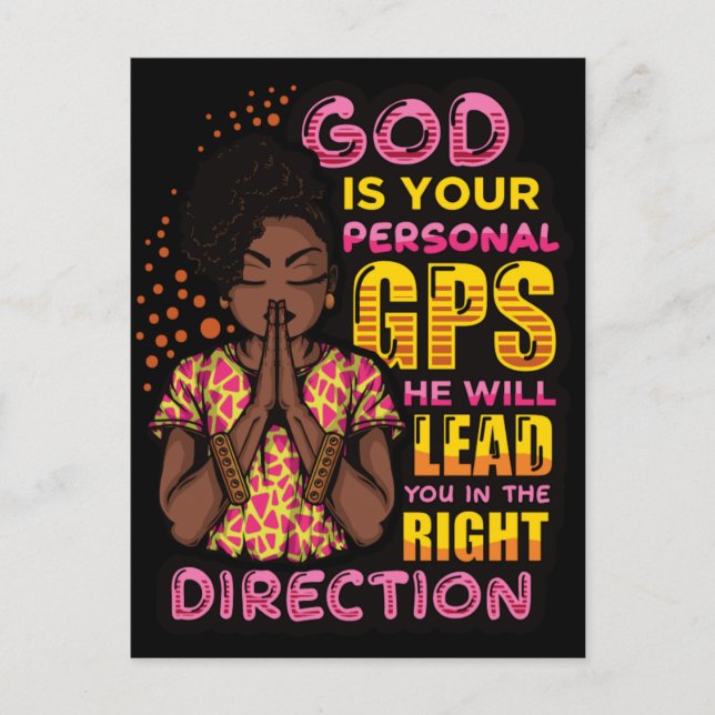 Black woman prayer warrior praying to God Postcard (Front)