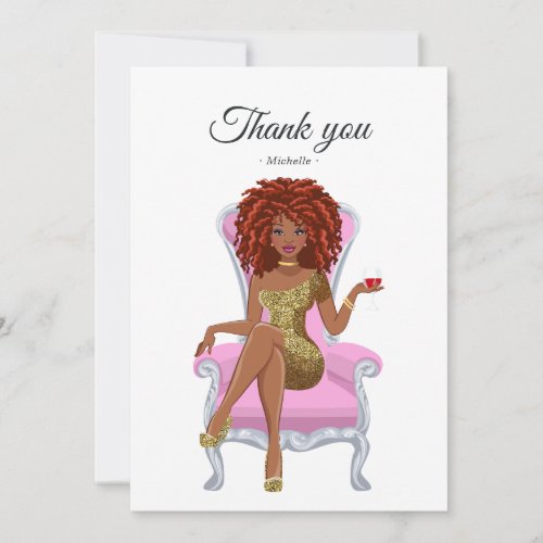 Black Woman Queen Thank You Card