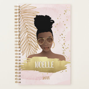 Black Woman, She Believed She Could, Pink & Gold Planner