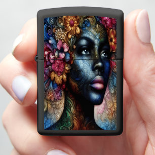 Black Woman Stunning High-End Art Zippo Lighter