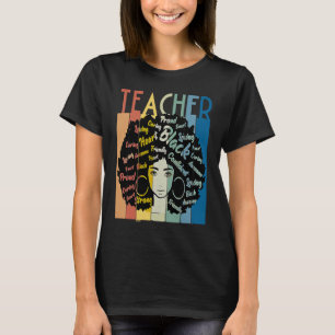 Black Woman Teacher Afro Retro Cool Black History  T-Shirt