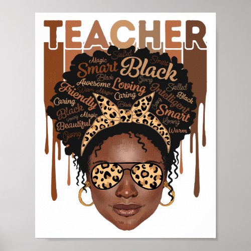 Black Woman Teacher Afro Smart African American Lo Poster