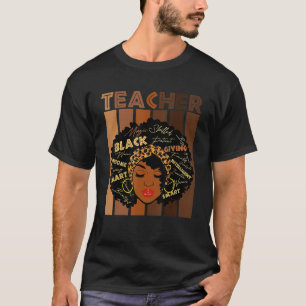 Black Woman Teacher Afro Smart African American Lo T-Shirt