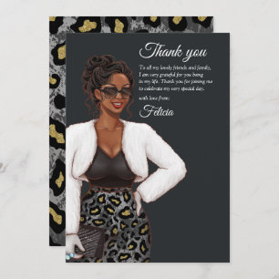 Black Woman Thank You Card