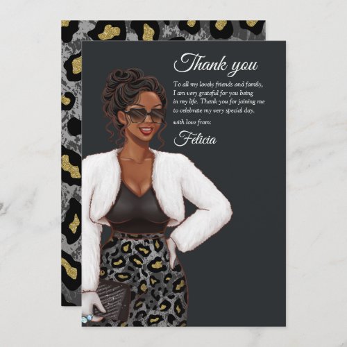 Black Woman Thank You Card