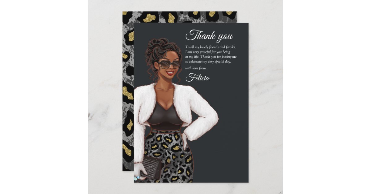 Black Woman Thank You Card Zazzle