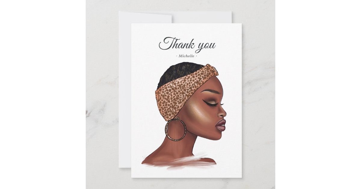 Black Woman Thank You Card Zazzle