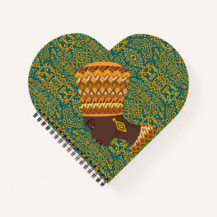 Black Woman Tribal Pattern  Notebook