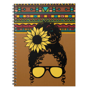 Black Woman Tribal pattern Spiral Photo Notebook