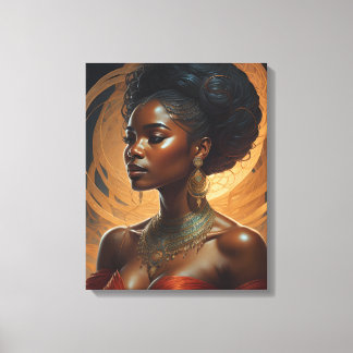Black Woman, Vintage Royalty Canvas Print