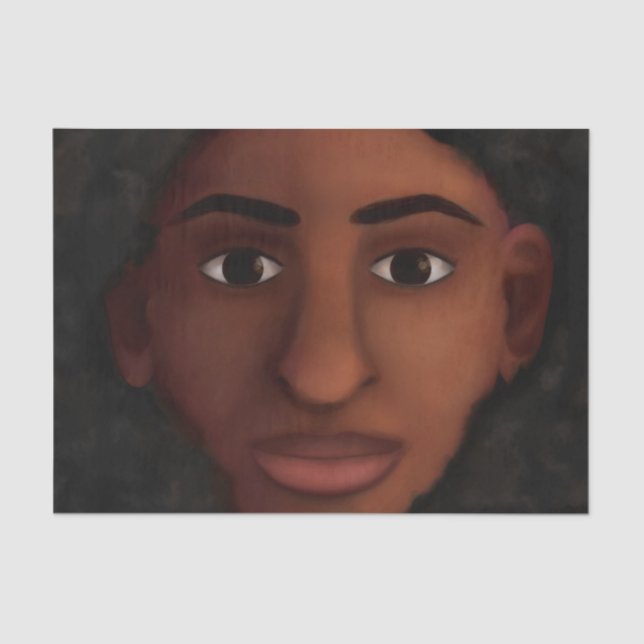 Black Woman Watching Tissue Paper (Front)