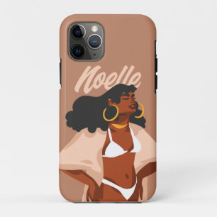 Black Woman, White Bikini, Beach Ready iPhone 11 Pro Case