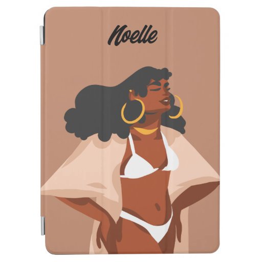 Black Woman, White Bikini, Beach Ready iPad Air Cover