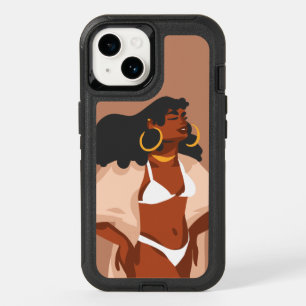 Black Woman, White Bikini, Beach Ready OtterBox iPhone 14 Case