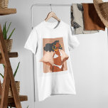 Black Woman, White Bikini, Beach Vacation Ready T-Shirt<br><div class="desc">Black Woman wearing White Bikini with gold hoops and necklace. She's Beach & Vacation Ready</div>