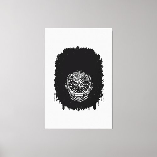 Black Woman with African Tribal Face Markings Canvas Print