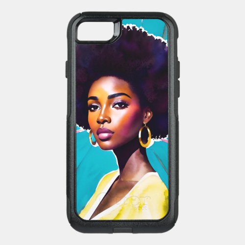 Black Woman With Afro Hair Melanin Queen Art OtterBox Commuter iPhone SE87 Case