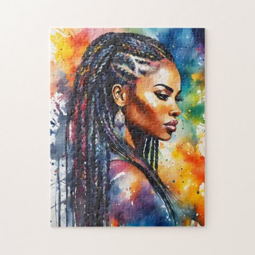 Black woman with brains jigsaw puzzle