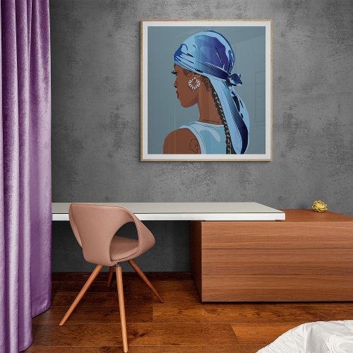 Black woman with durag artwork poster