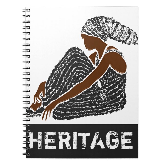 Black Woman with Head Wrap AFRICAN Heritage Notebook (Front)