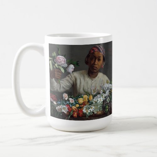 Black Woman with Peonies  FreÌdeÌric Bazille Coffee Mug