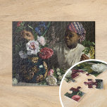 Black Woman with Peonies | Frédéric Bazille Jigsaw Puzzle<br><div class="desc">Black Woman with Peonies (1870) by French impressionist artist Frédéric Bazille. Original artwork is an oil painting on canvas depicting a black woman with a lush array of flowers. 

Use the design tools to add custom text or personalize the image.</div>