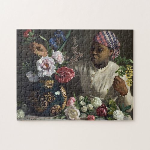 Black Woman with Peonies  Frédéric Bazille Jigsaw Puzzle