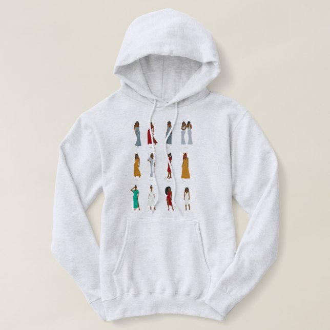 Black Woman Zodiac Astrology  Hoodie (Design Front)