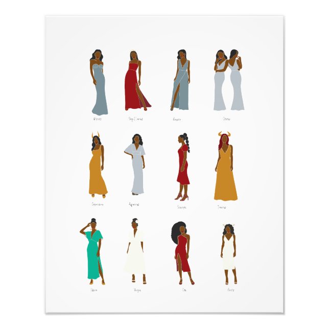 Black Woman Zodiac  Photo Print (Front)