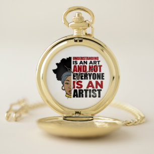 Black women African American melanin women sista Pocket Watch