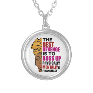 Black women African American melanin women sista Silver Plated Necklace