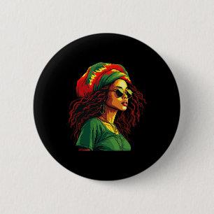 Black Women Afro American Juneteenth Women Afrocen Button