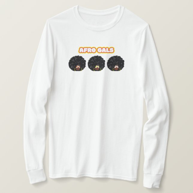 Black Women, Afro Gal, Long Sleeve T-Shirt (Design Front)
