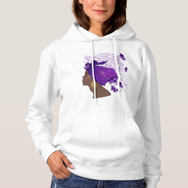 Black Women Afro Queen Melanin Girl Queen Women Hoodie (Front)
