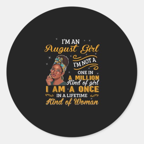 Black Women August Birthday Gifts Im A Leo Queen Classic Round Sticker