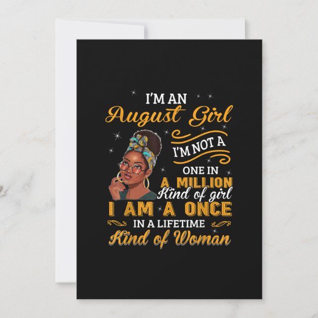 Black Women August Birthday Gifts Im A Leo Queen Invitation (Front)