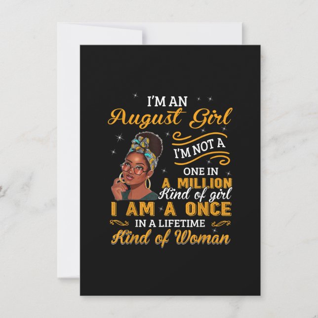 Black Women August Birthday Gifts Im A Leo Queen Invitation (Front)