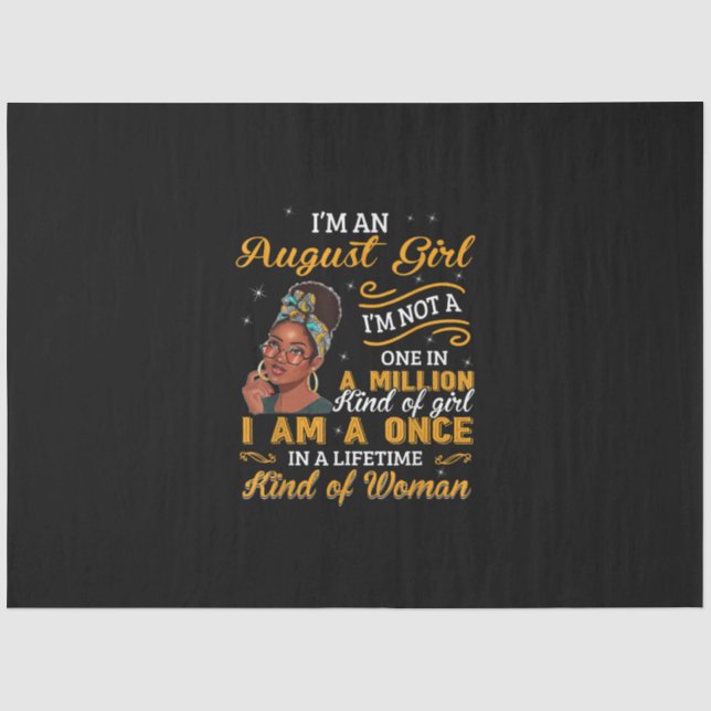 Black Women August Birthday Gifts Im A Leo Queen Tissue Paper (Front)