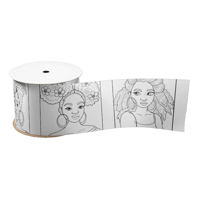 Black Women Beauty Satin Ribbon (Spool)