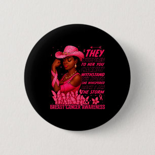 Black Women Breast Cancer Survivor Pink Ribbon Im Button