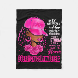 Black Women Breast Cancer Survivor Pink Ribbon I'm Fleece Blanket