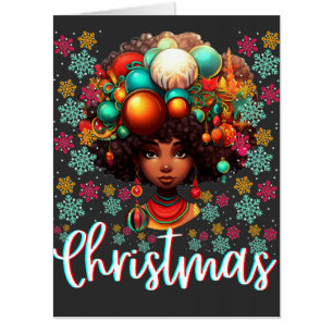 Black women Christmas melanin sista Xmas Sistas Card
