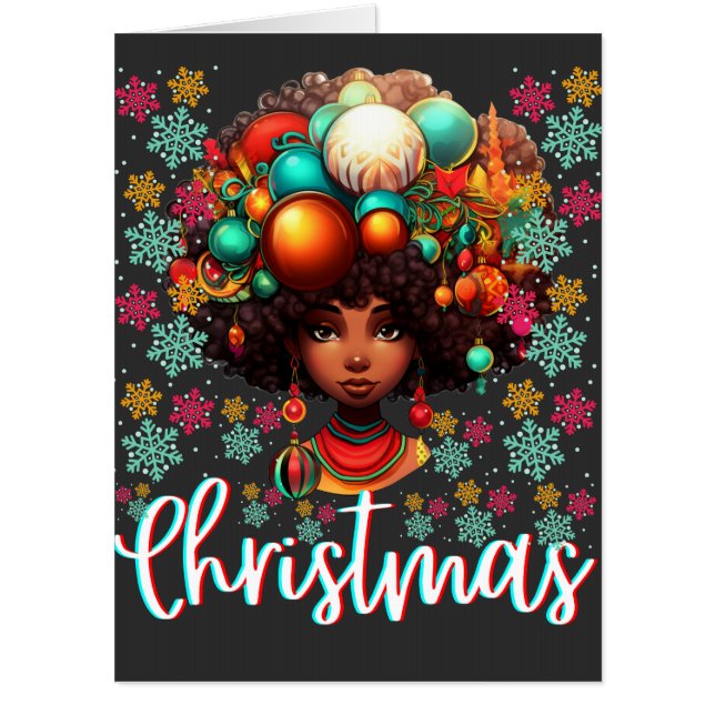 Black women Christmas melanin sista Xmas Sistas Card (Front)