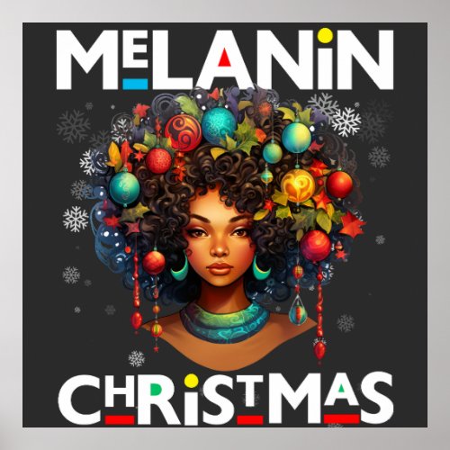 Black women Christmas melanin sista Xmas Sistas Poster