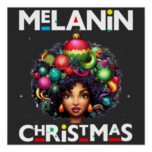 Black women Christmas melanin sista Xmas Sistas Poster