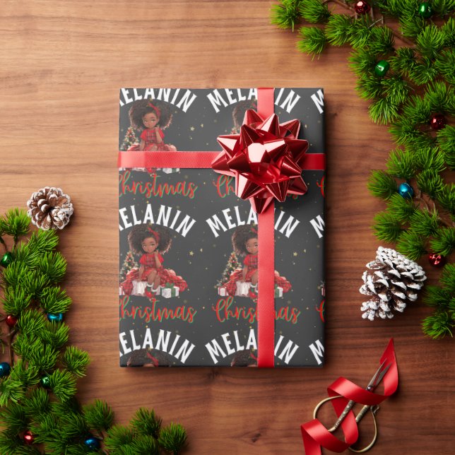 Black women Christmas melanin sista Xmas Sistas Wrapping Paper (Holiday Gift)