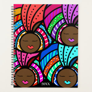 Black Women, Colorful Turbans Planner