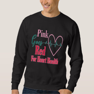Black Women Costume Aka Pink Goes Red For Heart He Sweatshirt