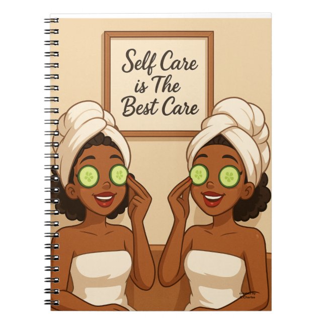 Black Women Enjoying Self Love Self Care Notebook (Front)