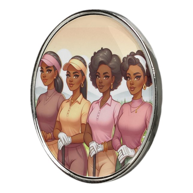 Black Women Golfing Ball Marker (3/4)